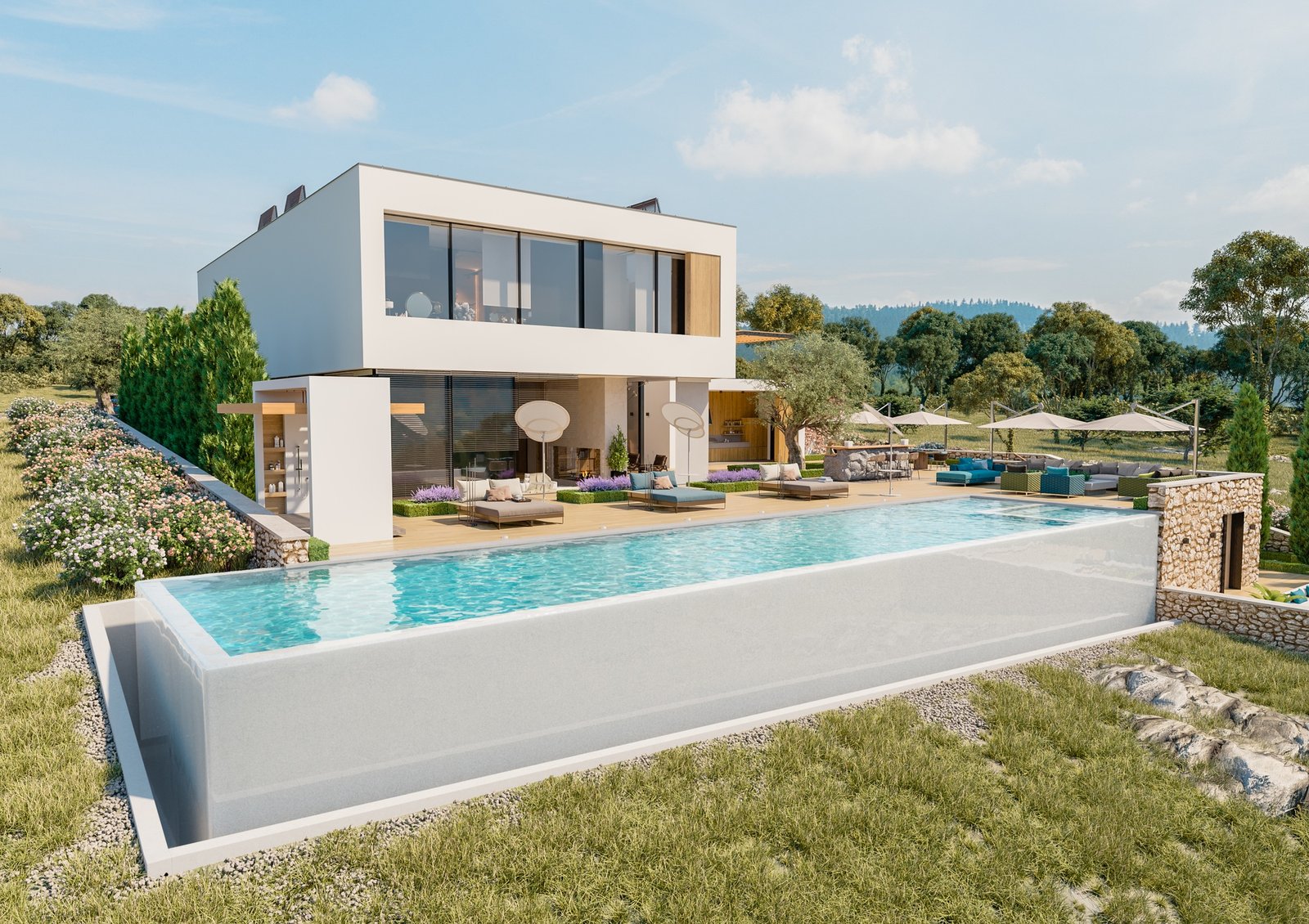 Mediterranean Villa interior and exterior design
